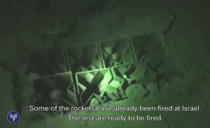 The IDF Nahal Brigade uncovered three underground rocket launchers loaded with medium-range Grad rockets, hidden on the grounds of an agricultural school in Beit Hanoun, Gaza. Photo: IDF / Screenshot.