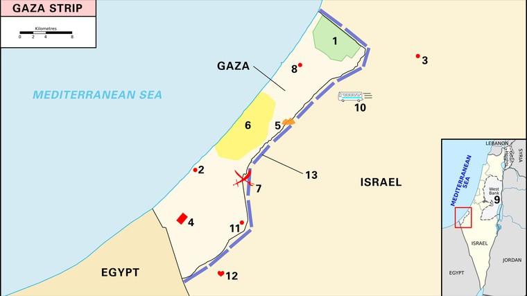 onion Annotated map of Gaza, published by The Onion. Photo: Screenshot / The Onion.