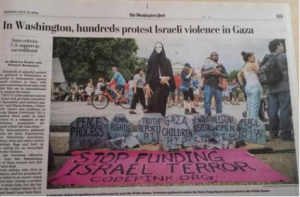 The Washington Post allowed a pro-Hamas intern to cover an anti-Israel rally in Washington, and then apologized to readers for the oversight. Photo: The Gateway Pundit / Screenshot.