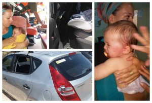 Israeli baby hurt in Arab stoning attack Photo: Yesha Communities C'tee