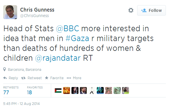Chris Gunness tweet