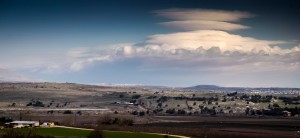 Golan Heights: lenticular clouds hover over Quneitra Crossing with Syria. Photo: Dave Bender Golan Heights: lenticular clouds hover over Quneitra Crossing with Syria. Photo: Dave Bender