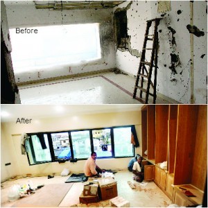 chabad-mumbai A before-and-after shot of Naiman House, which is set to re-open on August 26, 2014. Photo: DNA India / Screenshot.