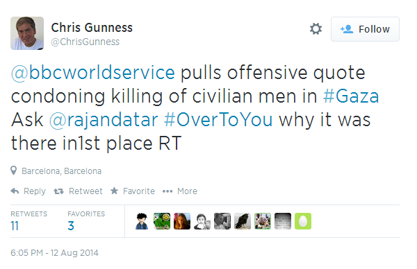 Chris Gunness tweet.