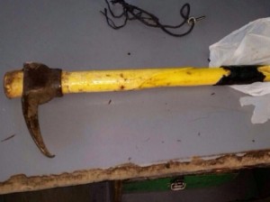 Palestinian pickaxe attack. Photo: Israel Police Palestinian pickaxe attack. Photo: Israel Police