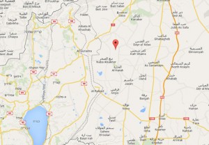 Quneitra Syrian/ISIS fighting. Image: Google maps