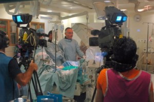 Israeli brain catheterization. Photo: Shaare Tzedek Medical Center Israeli brain catheterization. Photo: Shaare Tzedek Medical Center