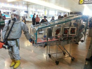 Ebola drill at Ben-Gurion airport. Photo Ch2 News