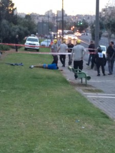 Light Rail shooting. The suspect is on the ground. Photo: Hatzolah Light Rail shooting. The suspect is on the ground. Photo: Hatzolah