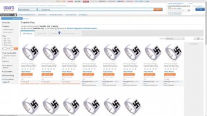 Sears swastika ring webpage. Image: Screenshot