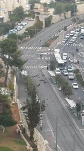 Scene of Jerusalem ramming terror attack. Photo: Twitter