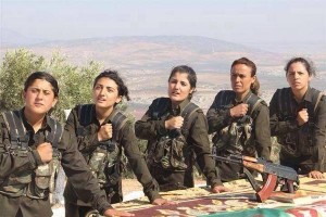 Kurdish women fighters take oath of allegiance in training. Photo: Gateway Pundit.