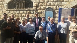 Safed Mayor Ilan Shohat with visiting French delegation. Photo: Facebook.