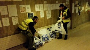 Zaka volunteers collect remains of victims at Paris kosher supermarket. Photo: Zaka.
