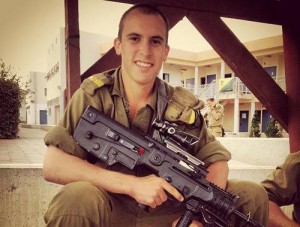 IDF lone soldier Max Steinberg was honored with a Torah scroll dedication ceremony in Jerusalem. Photo. Facebook.
