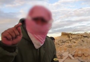 A Sinai terrorist linked to the Islamic State terror group who decapitated an alleged Israeli spy". Photo: Screenshot.