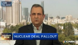 Former Israeli PM on CNBC. Photo: Screenshot. 