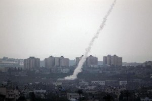 Rockets launched into Israel from the Gaza Strip. Photo: Twitter.