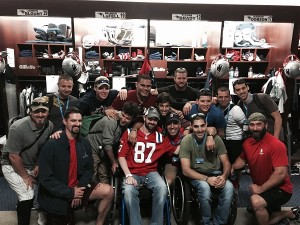 Injured Israeli soldiers  from Brothers for Life got together with wounded U.S. veterans two weeks ago in Boston. Photo: Chaim Klein. 