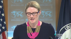 Secretary of State Spokeswoman Marie Harf says getting Iran to comply with previous agreements not "topic of conversation" for final deal. Photo: C-SPAN Screenshot. 