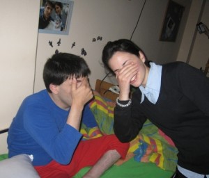 A seminary student (right) participates in the "Sweet Dreams" program for the benefit of special-needs children at ALEH Jerusalem. Photo: Courtesy ALEH.