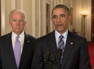 Barack Obama announcing the Iran nuclear deal. Photo: Screenshot. 