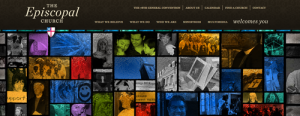 The Episcopal Church, its  website featured in the image, rejected a resolution to divest from Israel. Photo: Screenshot.