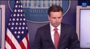 White House Press Secretary Josh Earnest said that 99 percent of the world supported the nuclear deal with Iran. Photo: Screenshot.