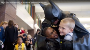 Lenny Robinson as Batman. Photo: YouTube Screenshot.