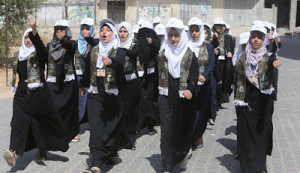 Hamas' all-female “First al-Quds Army camp”  ended Aug. 10. Photo: Elder of Ziyon.