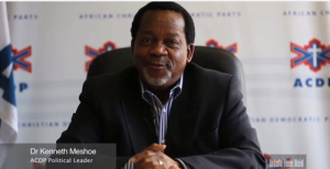 South African Member of Parliament Kenneth Meshoe. Photo: YouTube screenshot.