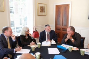 Israeli broadcaster Razi Barkai (far right) met with a multi-denominational group of American Jewish leaders during his recent visit to the United States. Photo: Provided photo.