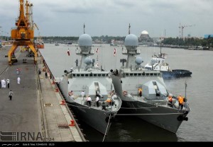 Two Russian warships have docked in the Anzali Port in northern Iran. Photo: IRNA.