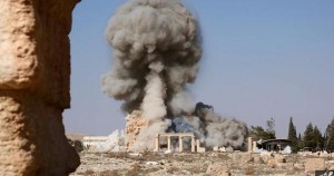 ISIS released photos from the demolition of the Baal Shamin temple in Palmyra, Syria. Photo: Twitter.