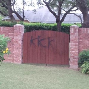 More than 30  homes and vehicles were tagged with antisemitic graffiti in San Antonio. Photo: Twitter.