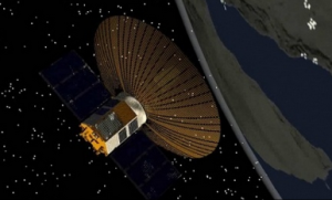 A computer image of Israel's Ofek 10 satellite in orbit. Photo: Israeli Defense Ministry.