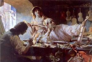 A painting of violin maker Antonio Stradivari from 1893. Stradivari violins are extremely expensive, with one being sold at auction in 2011 for $15.9 million. Photo: Wikimedia Commons.