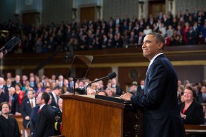 President Barack Obama at the podium. Columbia University wants him back in some capacity in 2017. Photo: Facebook.