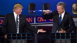 GOP presidential hopefuls Donald Trump (left) and Jeb Bush. Photo: Facebook.