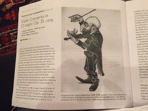 An antisemitic caricature of famed Jewish violinist Leopold Auer appeared in a program for BBC Proms. Photo: Twitter.