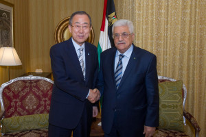 UN Secretary-General Ban ki-Moon (L), with Palestinian Authority President Mahmoud Abbas. Photo: UN.org.