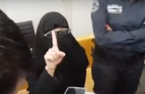 Mrs. Ayman Kanjou in court. Photo: YouTube/screenshot.