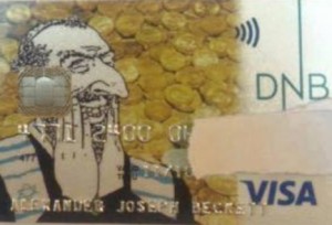 The controversial DNB Bank credit card with an unflattering image of a Jew. Photo: Hallelu Foundation.