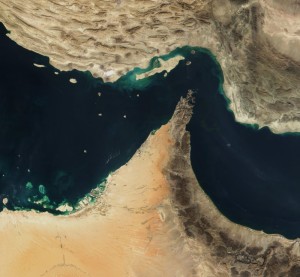 Satellite image of the Strait of Hormuz. Photo: Wikipedia.