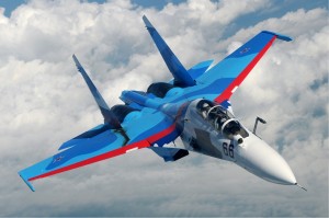 The Sukhoi-30. Satellite photos show a number of these Russian combat jets in the air field at Latakia in Syria. Photo: Wikipedia.