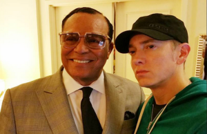 Nation of Islam Minister Louis Farrakhan meets with rapper Eminem in Detroit. Photo: Instagram. 