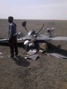 This January 25, 2015 photo (source unknown) appears to show a Chinese made CH-3 drone, owned by Nigeria, which crashed. 