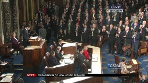 Paul Ryan's swearing-in ceremony. Photo: C-Span/Screenshot/Facebook.