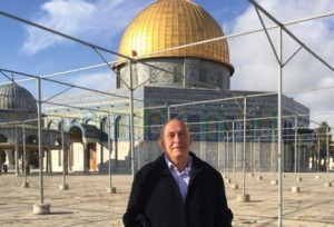 Arab Knesset member Basel Ghattas visits the Temple Mount on Wednesday. Photo: Facebook.