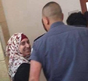 Shorouq Dwayyat at the Jerusalem District Court. Photo: Twitter.